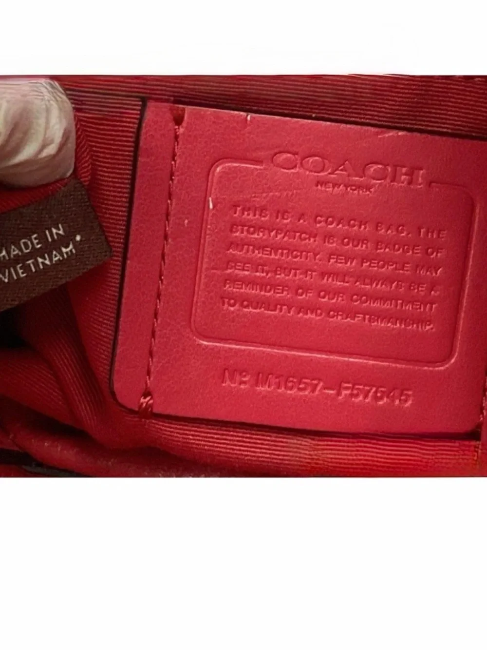 Coach Red Pebble Leather Lexy Shoulder Bag Purse F57545 - Picture 15 of 15
